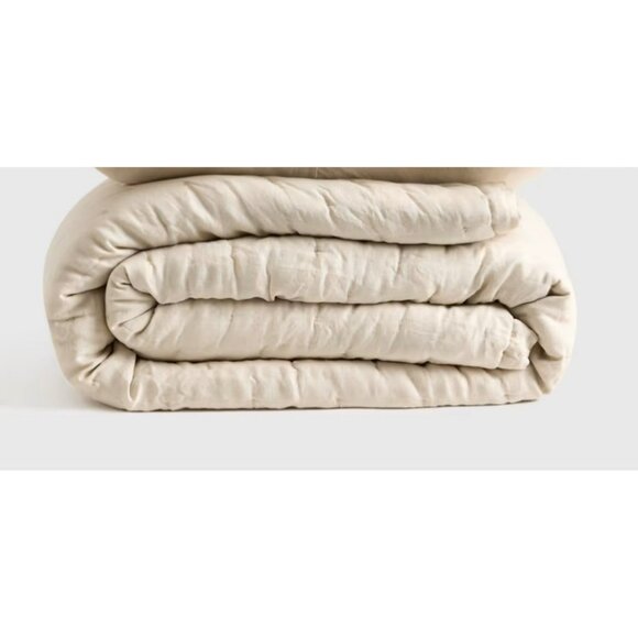 NWT Quince European Linen Dream Quilt – King Size, Sand (No Shams) - Picture 1 of 3